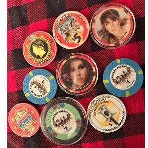 Caesars Palace Casino Chips Lot Collectible vintage Vegas rare Celine Dion